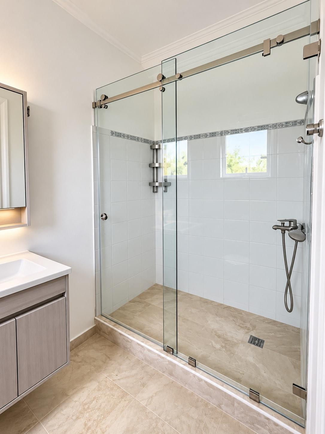 Mampara de Baño en Vidrio Templado y Herrajes de Acero - Mamparas de Baño en Punta Cana | Caribe Glass Windows Solution